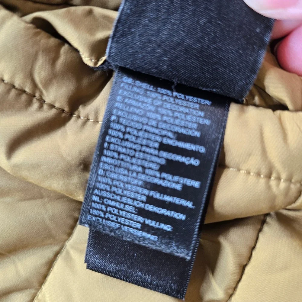 The North‎ Face Reversible Puffer Jacket Boys Medium 10/12 Khaki Black Perrito